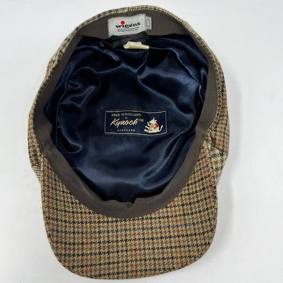 Vtg Wigens Kynoch Newsboy Cap Mens 57 Medium Brown Wool Cashmere‎ Herringbone - Picture 6 of 9